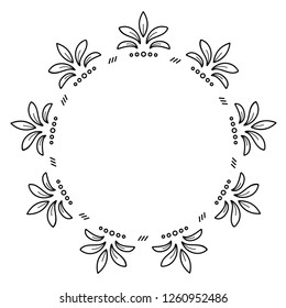 Floral badge. Elements of design. Vector flat outline icon illustration isolated on white background.
