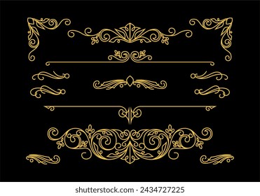 Floral Badge Ornament Collection Vector