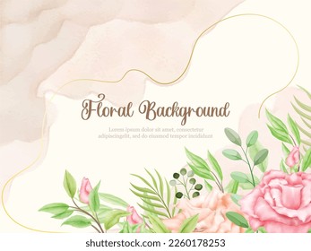 Floral Banner Background for Wedding and Anniversary Party