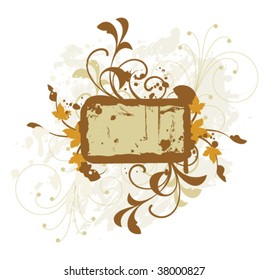 Floral banner with decorative elements