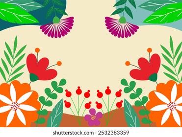 Diseño de marco de Anuncio floral Fondo de primavera con hermoso.