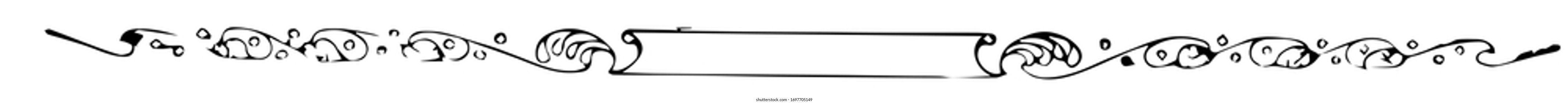 Floral banner have designed in wave shape, vintage line drawing or engraving illustration.