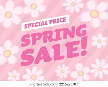 Floral banner illustration of the spring sale