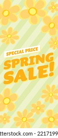 Floral banner illustration of the spring sale