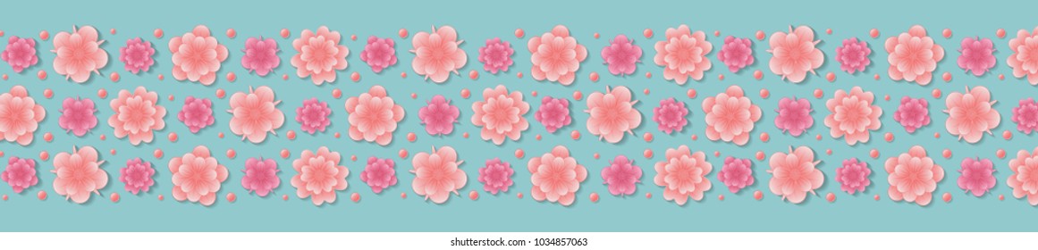 Floral banner - panoramic header. Vector.