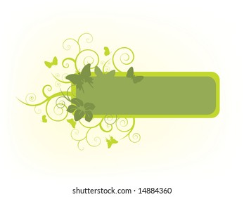 Floral banner with separate layers