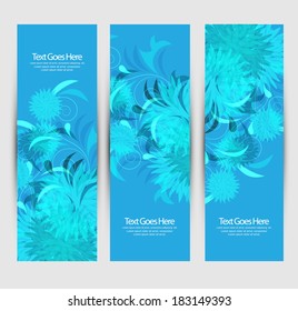 floral banner set