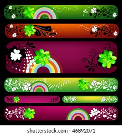 floral banner set for text