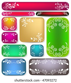 floral banner set for text