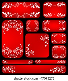 floral banner set for text