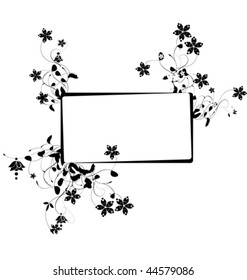 Floral banner with square copy space