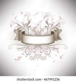 A floral banner in subdued colors 