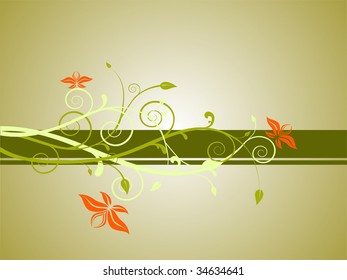 floral banner - vector
