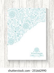 Floral banner in vintage style. bright retro ornament is perfect for the original design of wedding cards, invitation to a party, greeting card. vector