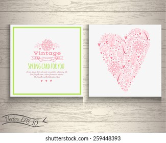Floral banner in vintage style. bright retro ornament is perfect for the original design of wedding cards, invitation to a party, greeting card. vector
