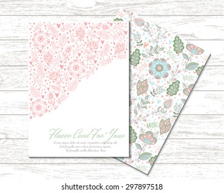 Floral banner in vintage style. bright retro ornament is perfect for the original design of wedding cards, invitation to a party, greeting card. vector