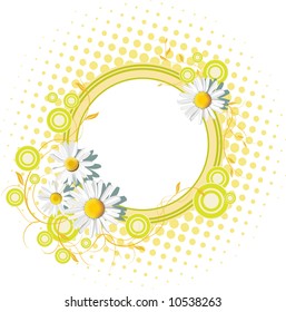 Floral banner with white chamomiles