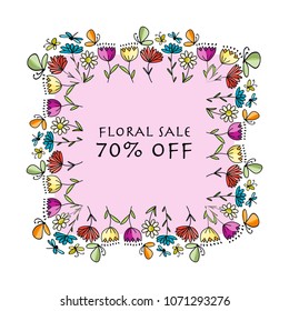 Floral banner for your design