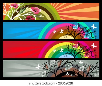 floral banners