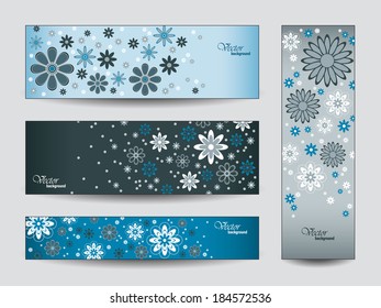 Floral Banners. Abstract Vector Designs. Eps10.
