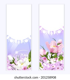 Floral banners with beautiful pattern