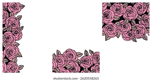 Floral banners collection. Background with color leaves, flowers. Nature concept design. Modern compositions in trendy flat simple style. Vector illustration for poster, greeting card. Copy space.