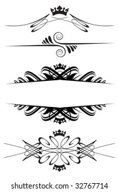 Floral banners with crown
