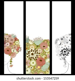 Floral banners design with place for text