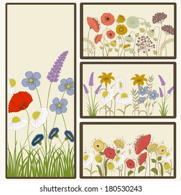 Floral banners design with place for text