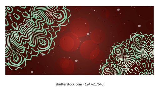 Floral Banners. Ethnic Mandala Ornament. Vector Illustration. For Greeting Card, Coloring Book, Invitation Print.