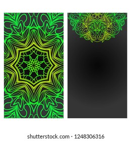 Floral Banners. Ethnic Mandala Ornament. Vector Illustration. For Greeting Card, Coloring Book, Invitation Print.