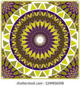 Floral Banners. Ethnic Mandala Ornament. Vector Illustration. For Greeting Card, Coloring Book, Invitation Print.