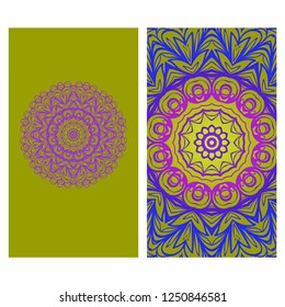 Floral Banners. Ethnic Mandala Ornament. Vector Illustration. For Greeting Card, Coloring Book, Invitation Print.