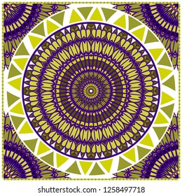 Floral Banners. Ethnic Mandala Ornament. Vector Illustration. For Greeting Card, Coloring Book, Invitation Print.