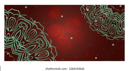 Floral Banners. Ethnic Mandala Ornament. Vector Illustration. For Greeting Card, Coloring Book, Invitation Print.