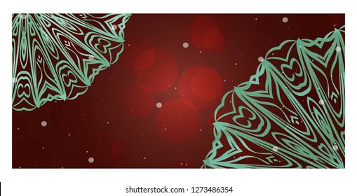 Floral Banners. Ethnic Mandala Ornament. Vector Illustration. For Greeting Card, Coloring Book, Invitation Print.