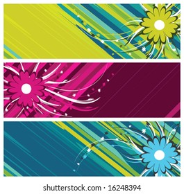 floral banners (headers), vector illustration