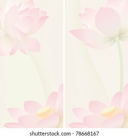 Floral banners. Lotus.