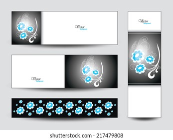 Floral Banners Set.