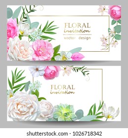 Floral banners with tender flowers