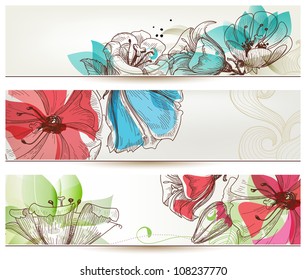 Floral banners vector