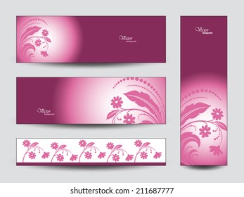 Floral Banners. Vector Eps10 Format.