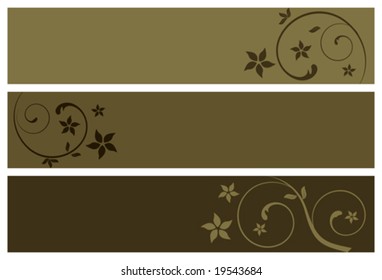 floral banners, vector illustration