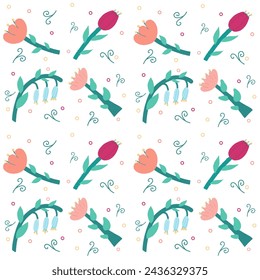 Floral bany pattern on a white background