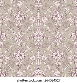 Floral baroque ornament elements background pattern for wallpaper and decoration. 