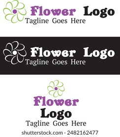 Floral based logo designed to look like a flower. Made for business or personal use. 