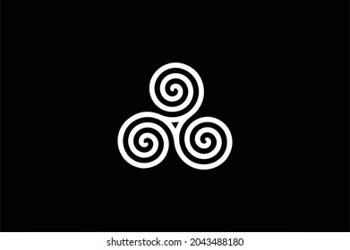 Floral Basic and elegant minimal artistic design initial based Icon logo-tattoo -vector