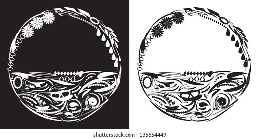 Floral basket for mushrooms or berries