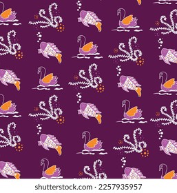 floral batik traditional pattern background