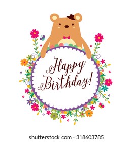 floral bear frames design, available in 4 design style